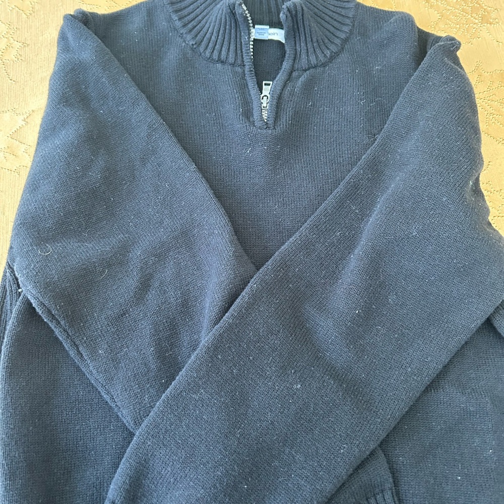 Calvin Klein Men's Zip Up Black Sweater